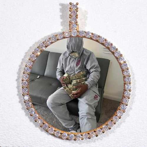 LARGE 3D CIRCLE CUSTOM PICTURE PENDANT
