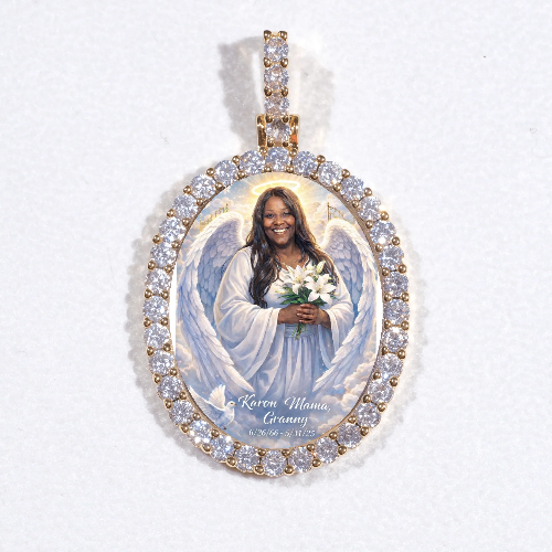 3D Oval Custom Picture Pendant