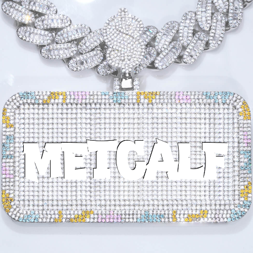 CUSTOM LETTER NECKLACE 3D COLORFUL SQUARE