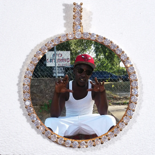 LARGE 3D CIRCLE CUSTOM PICTURE PENDANT