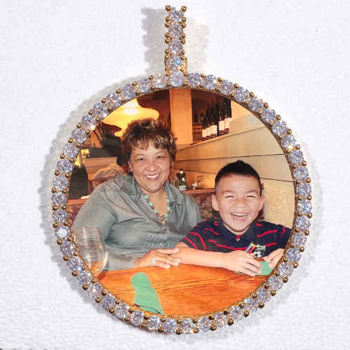 LARGE 3D CIRCLE CUSTOM PICTURE PENDANT
