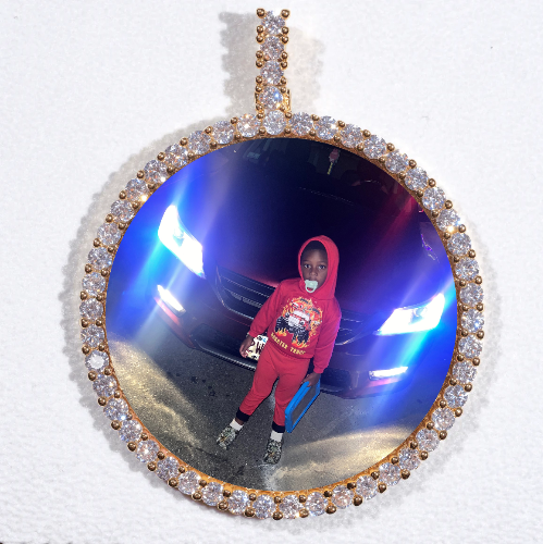 LARGE 3D CIRCLE CUSTOM PICTURE PENDANT