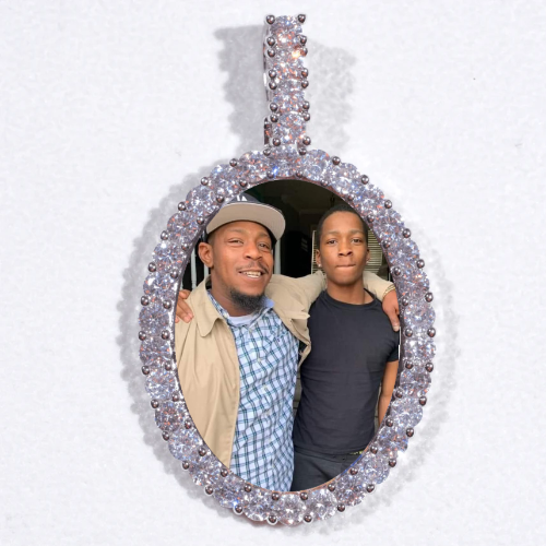 Large 3D Oval Custom Picture Pendant