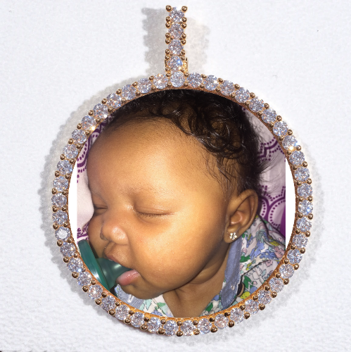 LARGE 3D CIRCLE CUSTOM PICTURE PENDANT