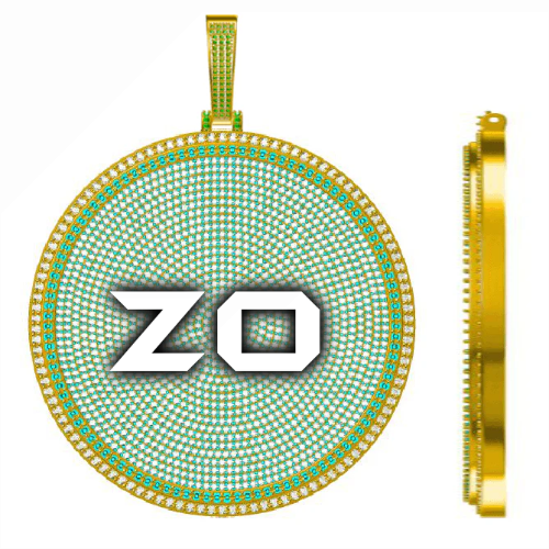 CUSTOM LETTER NECKLACE 3D BIG DISC