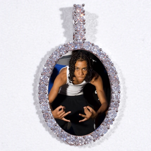Large 3D Oval Custom Picture Pendant
