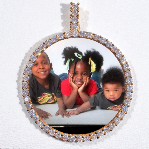 LARGE 3D CIRCLE CUSTOM PICTURE PENDANT