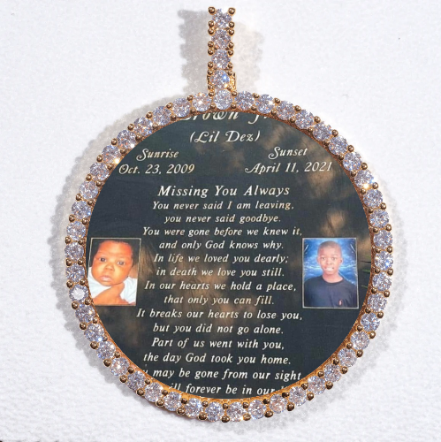 LARGE 3D CIRCLE CUSTOM PICTURE PENDANT