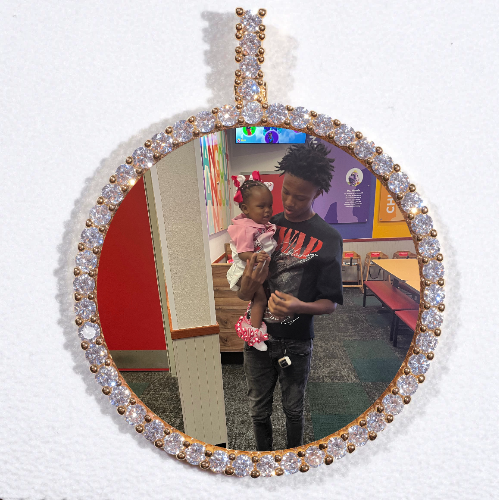 LARGE 3D CIRCLE CUSTOM PICTURE PENDANT
