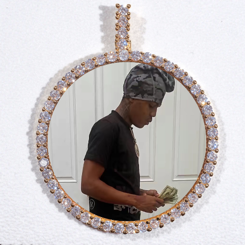 LARGE 3D CIRCLE CUSTOM PICTURE PENDANT