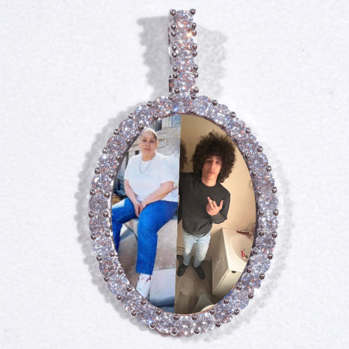 Large 3D Oval Custom Picture Pendant