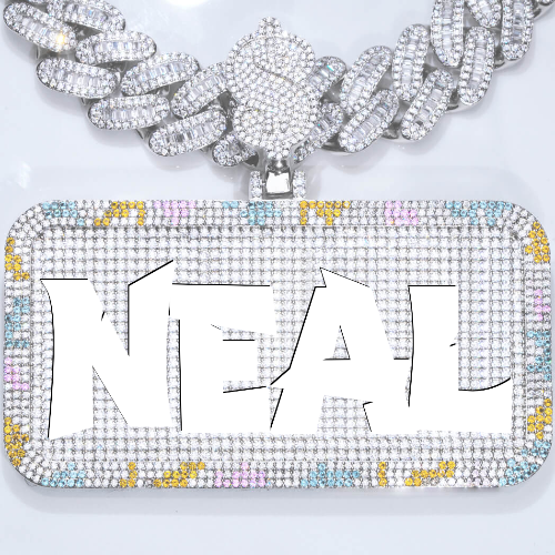 CUSTOM LETTER NECKLACE 3D COLORFUL SQUARE