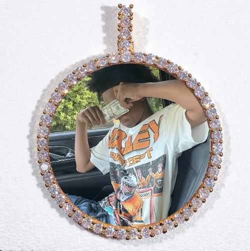 LARGE 3D CIRCLE CUSTOM PICTURE PENDANT