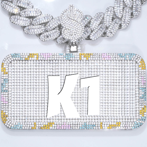 CUSTOM LETTER NECKLACE 3D COLORFUL SQUARE