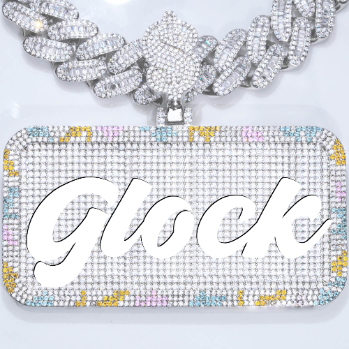CUSTOM LETTER NECKLACE 3D COLORFUL SQUARE