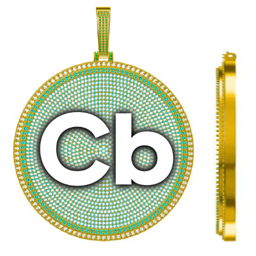 CUSTOM LETTER NECKLACE 3D BIG DISC