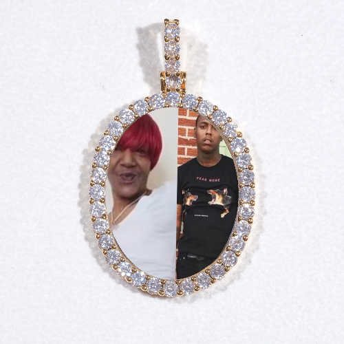 3D Oval Custom Picture Pendant