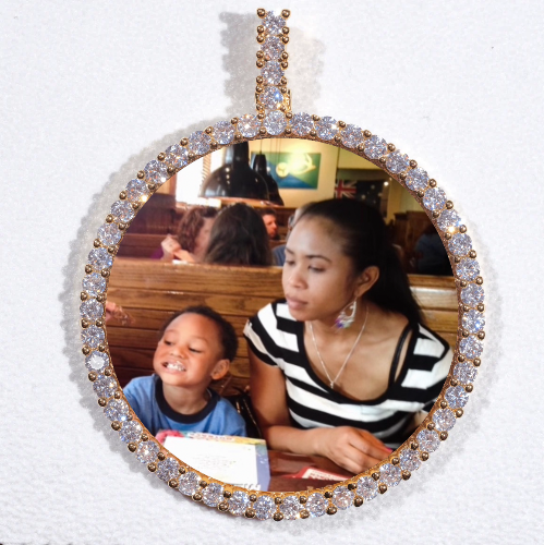 LARGE 3D CIRCLE CUSTOM PICTURE PENDANT