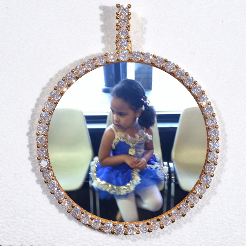LARGE 3D CIRCLE CUSTOM PICTURE PENDANT