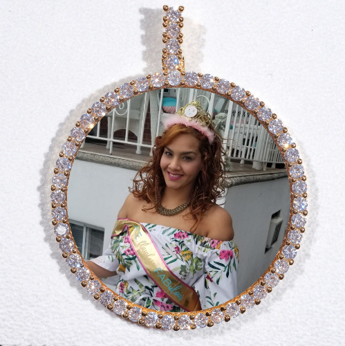 LARGE 3D CIRCLE CUSTOM PICTURE PENDANT