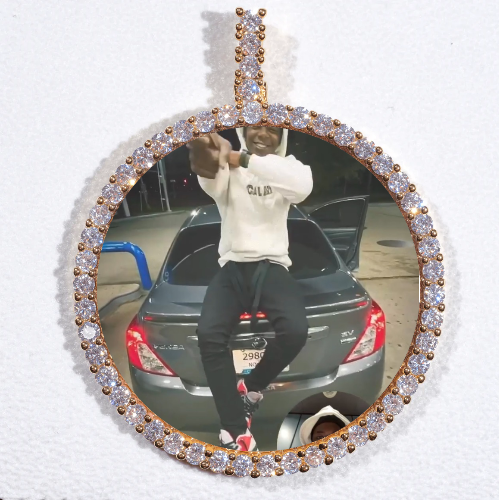 LARGE 3D CIRCLE CUSTOM PICTURE PENDANT