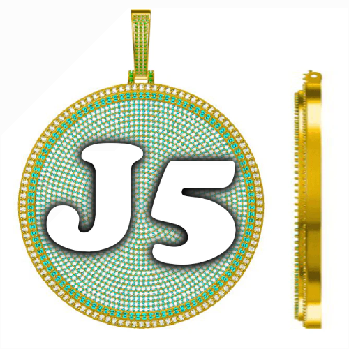 CUSTOM LETTER NECKLACE 3D BIG DISC