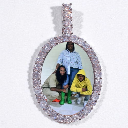 Large 3D Oval Custom Picture Pendant