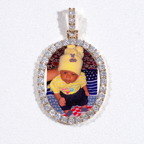 3D Oval Custom Picture Pendant