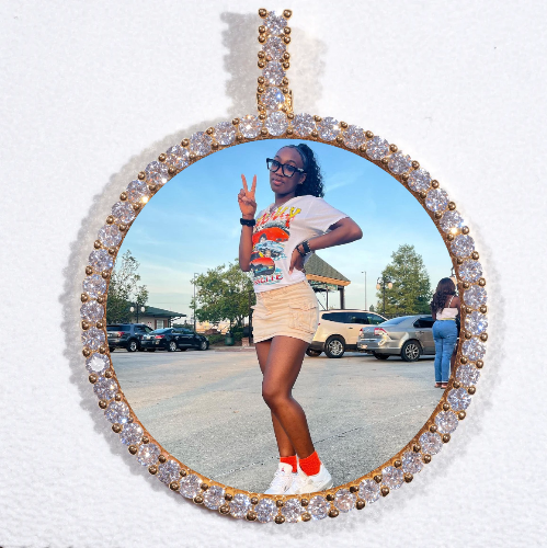 LARGE 3D CIRCLE CUSTOM PICTURE PENDANT
