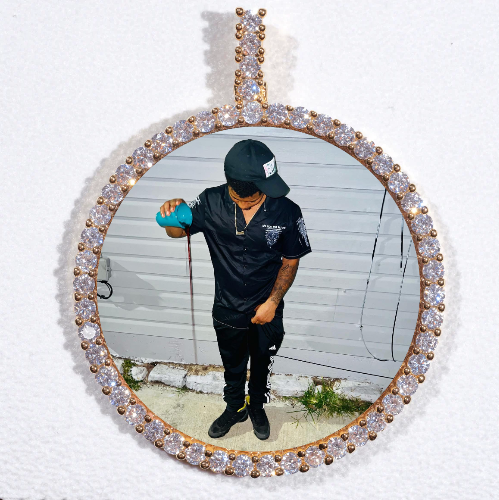 LARGE 3D CIRCLE CUSTOM PICTURE PENDANT