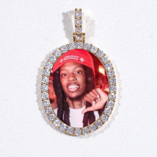 3D Oval Custom Picture Pendant