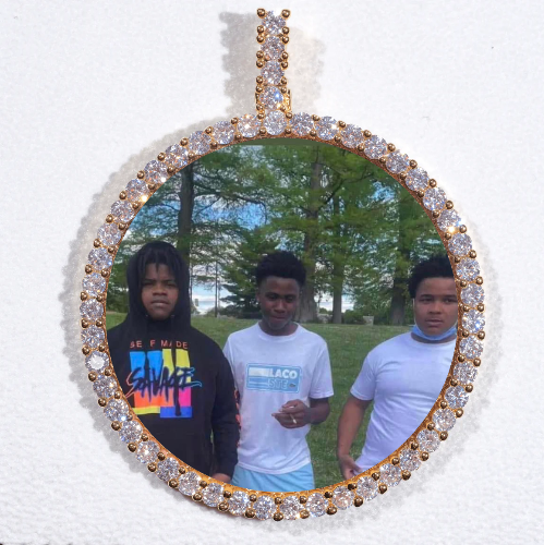 LARGE 3D CIRCLE CUSTOM PICTURE PENDANT