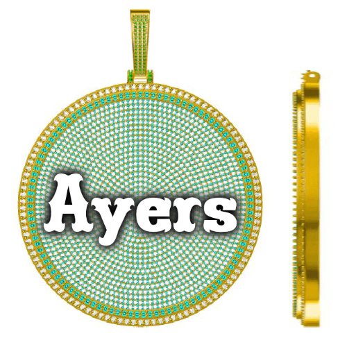 CUSTOM LETTER NECKLACE 3D BIG DISC