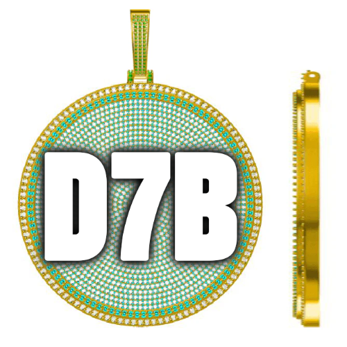 CUSTOM LETTER NECKLACE 3D BIG DISC