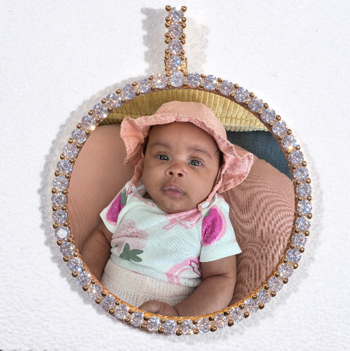 LARGE 3D CIRCLE CUSTOM PICTURE PENDANT