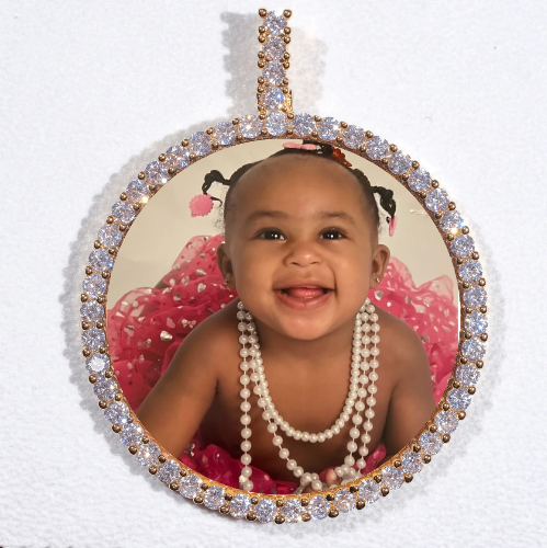 LARGE 3D CIRCLE CUSTOM PICTURE PENDANT