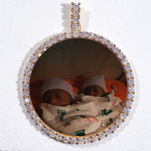 LARGE 3D CIRCLE CUSTOM PICTURE PENDANT