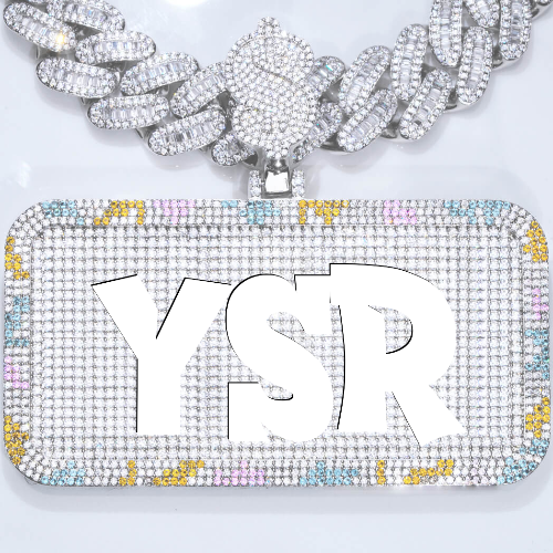 CUSTOM LETTER NECKLACE 3D COLORFUL SQUARE
