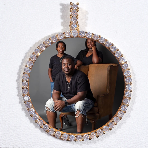 LARGE 3D CIRCLE CUSTOM PICTURE PENDANT