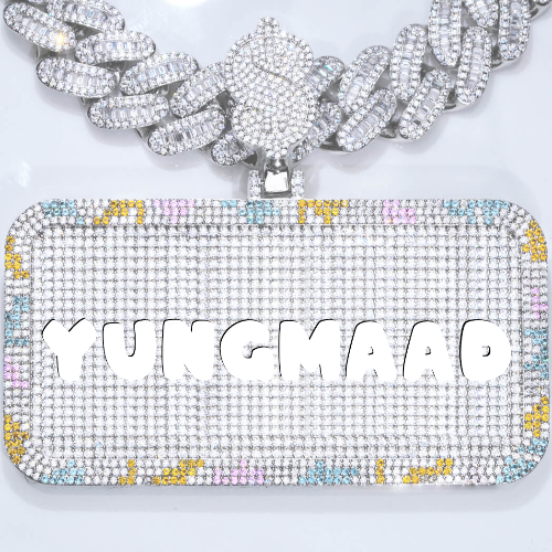 CUSTOM LETTER NECKLACE 3D COLORFUL SQUARE