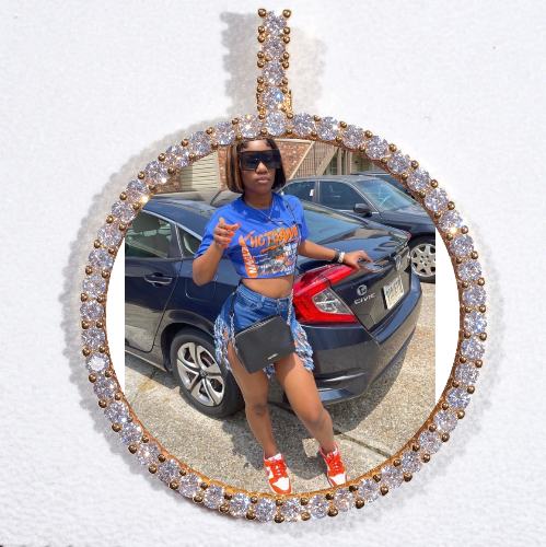 LARGE 3D CIRCLE CUSTOM PICTURE PENDANT