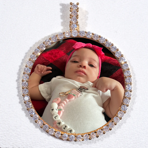 LARGE 3D CIRCLE CUSTOM PICTURE PENDANT