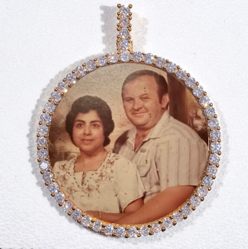 LARGE 3D CIRCLE CUSTOM PICTURE PENDANT