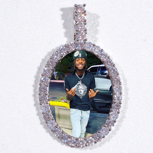 Large 3D Oval Custom Picture Pendant