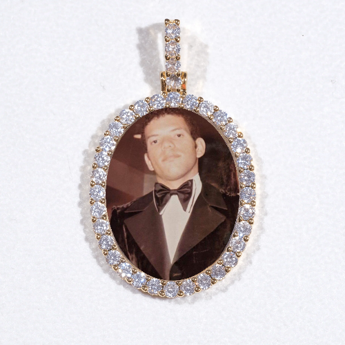 3D Oval Custom Picture Pendant