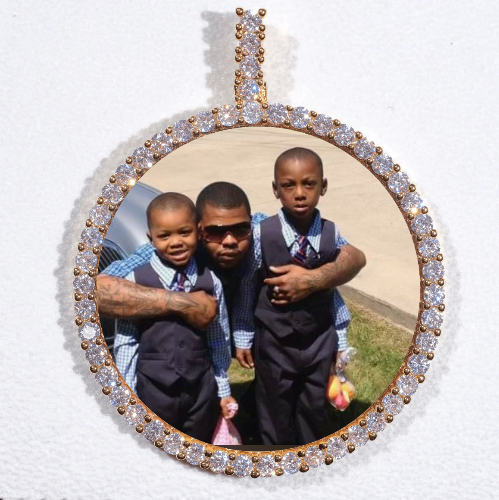 LARGE 3D CIRCLE CUSTOM PICTURE PENDANT