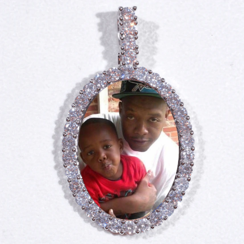 Large 3D Oval Custom Picture Pendant
