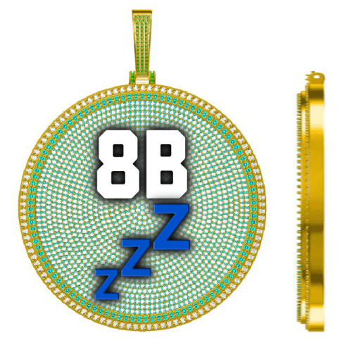 CUSTOM LETTER NECKLACE 3D BIG DISC
