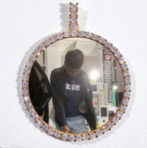 LARGE 3D CIRCLE CUSTOM PICTURE PENDANT