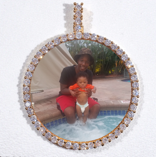 LARGE 3D CIRCLE CUSTOM PICTURE PENDANT